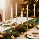 Joyyy Weighted Candlestick Holders Candle Stick Holder for Candlesticks, Vintage Metal Candelabra Candlestick Holders Candle Stand for Holiday Fireplace Party Dining Home Set of 6 (Gold)