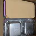 FoldTier 8 Pack 2-Compartment Stainless Steel Snack Containers Include 8 Silicone Lids and 8 Box Bodies Reusable Stackable Box for Adult Work, Travel & Camping 7.9 x 4.1 x 1.6 Inch (Macaron)