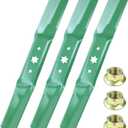 3 Pack 942-05056A Mower Blades with 712-0417A Blade Nuts for Cub Cadet Ultima ZT1 54 ZT2 54 RZT L54 S54 SX54 XT1 GT54 Replace Cub Cadet 54 inch Mower Blades 742-05056A 6 Point Star High Lift