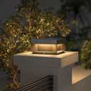 Outdoor Modern Post Light,7.87" Fence Deck Post Lights Hard Wired Square Pillar Lamp Waterproof 3000K Luxury LED Lighting Outside for Flat Surface Patio Garden Decoration (High Voltage Wired)