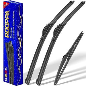 3 wipers Replacement for 2012-2019 Fiat 500, Windshield Wiper Blades Original Equipment Replacement - 24"/14"/12" (Set of 3) U/J HOOK