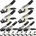Wellmax 16PC Nickel-Plated Metal Spring Clamps Set - Heavy Duty Clips for Woodworking, Photography Backdrops, and More - Includes 8pc 2 Inch, 4pc 4 Inch, and 4pc 6 Inch Clamps