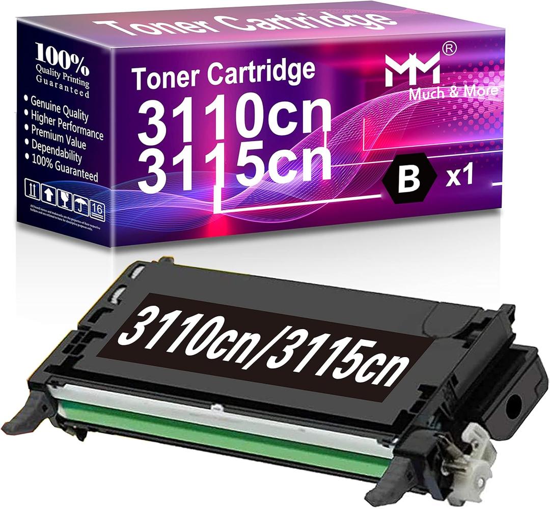 MM MUCH & MORE Compatible Toner Cartridge Replacement for Dell 3110CN 3115CN 3110 3115 | 310-8092 (Black, High Yield, 8,000 Pages)