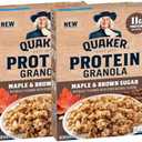 Quaker Protein Granola Breakfast Cereal, Maple Brown Sugar, 18oz Boxes (2 Pack) BB 9/20/25
