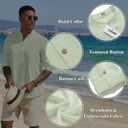 COOFANDY Men's Casual Henley Shirts Long Sleeve Band Collar Lightweight Beach Shirts Summer T-Shirts (XXL)