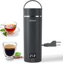 Sekaer Travel Portable Electric Kettle, Small Tea Kettle Coffee Mini Hot Water Boiler, 400mL & 304 Stainless Steel, with 4 Variable Presets and Auto Shut-Off SKE-840G (Gray Silver)