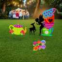 Alice Party Decorations Wonderland Yard Decor,Garden Tea Party Decorations Yard Stakes Stand Set, 1 Set Stacked Teacups and 1 Set Teapot with Brackets