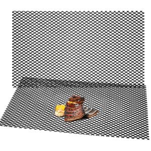 Gisafai 7 Gauge 1'' x 1/2'' Steel Expanded Metal Sheet Flattened Metal Mesh Sheet Steel Mesh for BBQ Grill Smokers, Black(2 Pieces,48 x 24 Inches)
