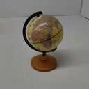 Vintage Mini World Globe for Adults Kids,Dia 5.5" with Wooden Stand Metal Frame,Antique Color Decorative Desktop Globe for Home Office Decor,Educational Geographic Globe for Kids Learning