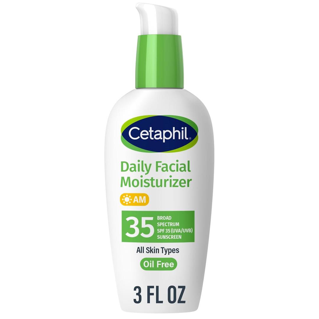 Cetaphil Face Moisturizer, Daily Oil Free Facial Moisturizer with SPF 35, For Dry or Oily Combination Sensitive Skin, Fragrance Free Face Lotion (3 Fl Oz (Pack of 1))