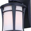 Blackwater Bay 1-Light Outdoor Light, Black Finish with Frosted Glass, Built-in Motion Sensor/Photocel, Durable Lighting for Entryways and Patio
