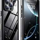 2025 New Designed for iPhone 16 Pro Case Waterproof, [Built-in Screen Protector & Glass Camera Protector][Full Body Shockproof][IP68 Underwater][Dustproof][Dropproof] Phone Case for iPhone 16 Pro 6.3" (Black/Clear)