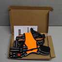 PHOEPET Reflective Dog Harness Large Breed Adjustable No Pull Vest with with Handle 2 Metal Rings 3 Buckles [Easy to Put on & Take Off](L, Orange)