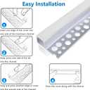 inShareplus Plaster-in LED Channel, 3.3ft/1M 6Pack LED Aluminium Channel with Milky Diffuser, Trimless Recessed Single-Sided Aluminum Profile LED Strip Diffuser for Under Cabinet and Corners of Wall, single-edge-6-pack