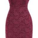GRACE KARIN Cocktail Dress for Women Cap Sleeve Lace Dress for Wedding Guest Business Casual Dresses (Small, Burgundy)