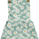Toddler Baby Girl Sunflower Print Overalls Shorts with Pocket Suspender Trousers Cute Summer Clothing Outfit 2-3Y