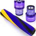 Brush Roller and Filter for Dyson V15 Detect/V15 Detect Plus Vacuum Cleaner, V15 Replacements Parts #970013-02 & 971634-01