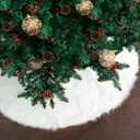Mr. Pen Christmas Tree Skirt - 48 inches, Faux Fur, White