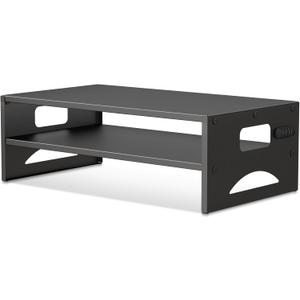 Pholiten Monitor Stand Riser, Desktop Stand, Computer Stand, Ergonomic Design, Two-Level Design, Desktop Organization, Keyboard Smartphone Storage, Printer Stand, Display Stand, 16.5 x 9.3 x 5.6