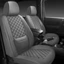 Wrangler Seat Covers 2007-2017 Front Pair, Waterproof Leather Interior Sets with Lumbar Support Custom Fit for Jeep Wrangler JK 2/4 Door Unlimited Sahara/Sport/Rubicon X 392 Willys, Gray