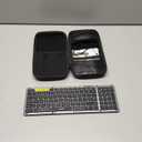 Foldable Keyboard and Mouse, Samsers Folding Bluetooth Keyboard Combo, 2.4G + BT5.0 x 2, Full-Size Portable Travel Keyboard & USB-C Rechargeable Wireless Mouse for Windows Android iOS Mac OS