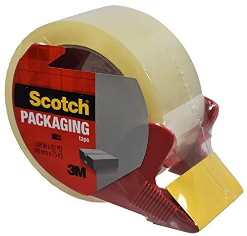 Scotch Tape Scotch Shipping Packaging Tape 1 88inch x 82 Yards Clear Great for Packing Shipping and Moving 1 Roll Dispensered 75RDSR