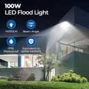 CINOTON 100W LED Flood Lights Outdoor, 14000LM IP65 Waterproof Outdoor Security Wall Light Fixture with 180Knuckle for Warehouse Porch Barn Garage Building 5000K 100V-277V 2 Pack