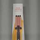 Mini Crimper Hair Tool for Short Hair 1/2 Inch, Small Hair Crimper for Tight Beach Waves, 3 Barrel Hair Waver with Argan Oil Infused, Waver Hair Tool, Mini 3 Barrel Curling Iron, Rosegold