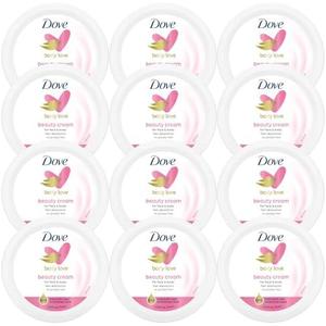 Dove Lotion, Beauty Cream - Light, Fast-Absorbing Face and Body Cream for Normal to Dry Skin, 24-Hour Moisture, Travel Size, 2.53 Fl Oz (Pack of 12)
