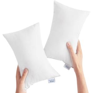 Small Pillow Mini Pillow for Travel 2 Pack, 11" x 7" Tiny Pillows with Name Tag, Travel and Sleep, Small Rectangular for Neck, Lumbar, Back, Pet Dogs, White