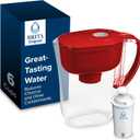 Brita Metro Water Filter Pitcher with SmartLight Change Indicator, BPA-Free, Replaces 1,800 Plastic Water Bottles a Year, Lasts Two Months, Includes 1 Filter, Small - 6-Cup Capacity, Fiery Red