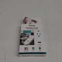iHome Power Strip with USB Ports, 2 Outlets, 2.1A USB-A Ports, 3FT Braided Cord, Flat Plug, Powers 4 Devices