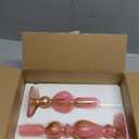 DN DECONATION Pink & Gold Glass Candle Holders Set of 2, Heart Taper Candle Holders for Valentine's Day, Candlestick Holder Wedding Decorations, Farmhouse Home Coffee Table Decor & Housewarming Gifts