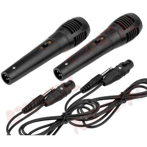 2x Dynamic Handheld Microphone for Karaoke Pair of Professional Metal Microphones, Microphone with 6.3 mm Jack Plug, Universal Metal Tube Microphone Switch On Off (M635)