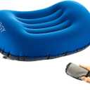 TREKOLOGY Aluft 1.0 Comfy Inflatable Camping & Backpacking Pillow - Perfect for Sleeping, Air Travel, Beach - Quick & Easy to Inflate and Deflate Camper Pillow (Deep Blue)