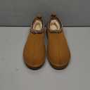 Slippers for Women Genuine Suede Water Resistant Women's Slippers with Memory Foam and Faux Fur Lining Comfy Furry Shoes Gifts for Women Footwear (9, Brown)