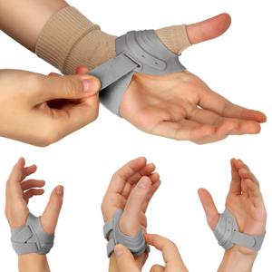 FORTEMOTUS CMC Thumb Brace - Joint Thumb Arthritis Brace for Tendonitis, Osteoarthritis, Instability, Adjustable Thumb Arthritis Pain Relief and Support for Men Women, Gray, Left Hand, Small
