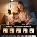 Clip on Light,9 Brightness+5 Color Rechargeable Desk Lamp,4000mAh Battery Operated Lights,450 Lumen 48 LED Desk Lamp with Clamp Light,Cordless Reading Lamps for Bed/Headboard/Bedside Table