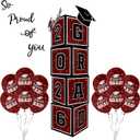 2026 Graduation Decorations Set - So Proud of You - Class of 2025 Balloon Boxes for Memorable Grad Party Supplies, Indoor/Outdoor Congrats Grad Home Door Dcor Essentials maroon and black