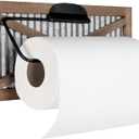 Autumn Alley Rustic Farmhouse Paper Towel Holder Wall Mount - Country Home Decor Rustic Farmhouse for Kitchen - Wood and Galvanized Kitchen Decor - Farmhouse Kitchen Wall Decor (Brown)
