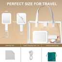 Mocado Travel Makeup Mirror with Lights,20X/1X Magnifying Mirror with Light, Double Sided Travel Mirror with 3 Color Light,Dimmable Touch, Lighted Makeup Mirror for Tabletop, Handheld, Hanging(Blue)