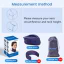 Velpeau Neck Brace for Neck Pain and Support - Soft Cervical Collar for Sleeping, Snoozing, Sleeping Upright, Anti-Snoring, Sleep Apnea for Women & Men (Blue, Enhanced Version, L: 14-16.5"/3.3")