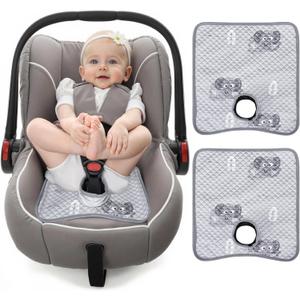 Potty Training Car Seat Protector, Waterproof Car Seat Cover for Toddlers, Piddle Pads for Baby Carseat, Stroller, Non-Slip & Machine Washable (Gray, 2PC)