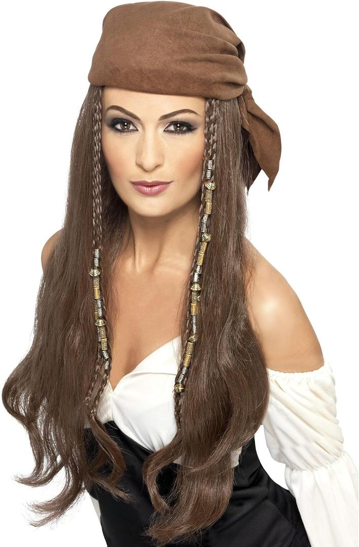 Smiffy's Pirate Wig (One Size, Brown)