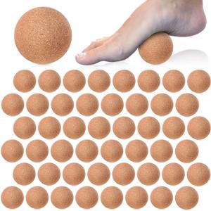 50 Pcs Cork Massage Ball Solid Hard Myofascial Release Yoga Ball for Back Foot Neck Pain Therapy Portable Tissue Muscle Release Tool for Home Office Travel (2 Inch)