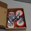 3 Inch Heavy Duty Stem Casters Swivel Wheels with Brake - 3/8" -16 x 1-1/2" (Stem Diameter 3/8", Stem Length 1-1/2"),Set of 4 with Locking Threaded Stem Caster Wheels - Load 600lbs (Bright red)