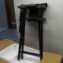 Tall Directors Chair Foldable 30'', Makeup Chair Black for Makeup Artist, 250lbs Capacity Solid Hardwood,Black