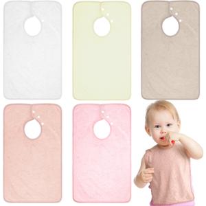 Hercicy Full Coverage Pullover Toddler Baby Bibs Terry Cloth Bibs with Snap Button for 0-4 Years Unisex Feeding Drooling (Lovely)