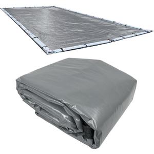Robelle 18 x 40 ft Industrial Ultra Winter Pool Cover for Inground Pools | Gray Pool Cover, 5 ft Overlap (23 x 45ft Cover Size), Solid 14 x 12 Scrim, 4.5 oz/yd2,