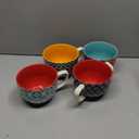 DOWAN Mosaian Soup Mugs, 24oz Large Coffee Mugs Set of 4, Soup Mugs With Handles, Ceramic Mugs for Soup/Coffee/Cereal/Latte, Thanksgiving and Christmas Gifts for Family and Friends (Vibrant Color)